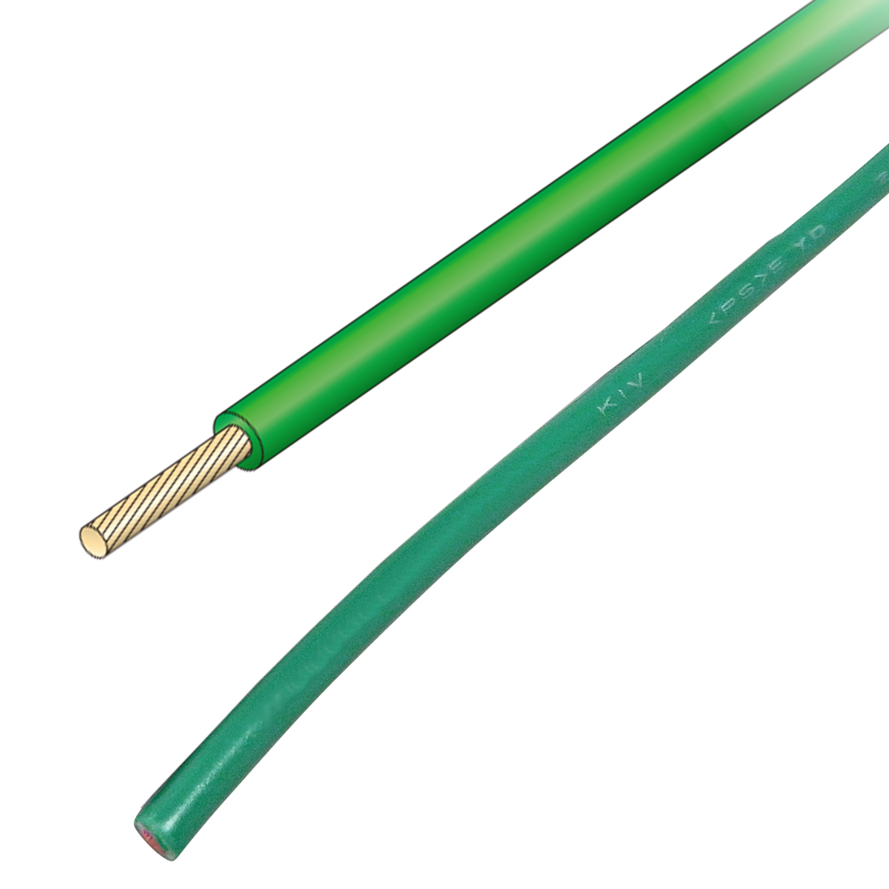 JAPPY 電気機器用ビニル絶縁電線 ＫＩＶ　５．５ＳＱ－ＪＰ　緑　　　　　　100ｍ 1巻